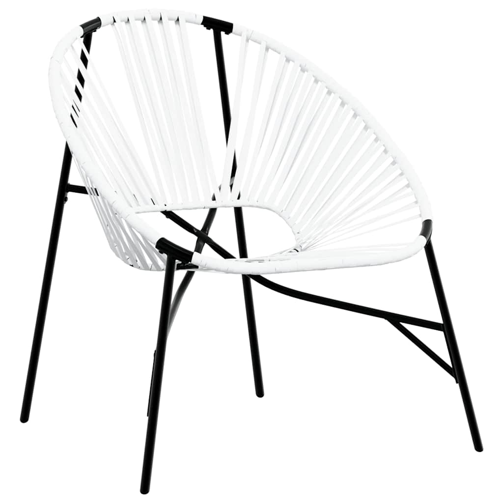 Garden Egg Chair Black and White Poly Rattan